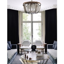 YS Perde Tasarım Lüx Saten Blackout Karartma Fon Perde 1/2,5 Normal Pile - Siyah