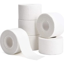 Kinetape Rijit Fiksasyon Yapışkanlı Sporcu Bandajı 3.8 cm x 10 M Beyaz Sporcu Bandı 6'lı (Pakette 6 Adet)