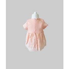 VİTASTORETR Güpürlü Jakarlı Somon Renk Bebek Elbise