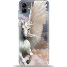 Cupcase Samsung Galaxy A04 Kılıf Esnek Silikon Kamera Koruma 4K Desenli Özel Tasarım - Pegasus