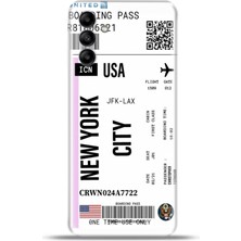 Cupcase Samsung Galaxy A04S Kılıf Esnek Silikon Kamera Koruma 4K Desenli Özel Tasarım - Newyork Bilet