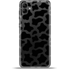 Cupcase Samsung Galaxy A04 Kılıf Esnek Silikon Kamera Koruma 4K Desenli Özel Tasarım - Cow Transparent