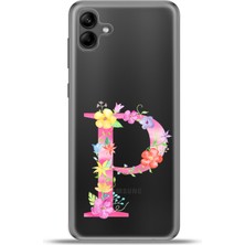 Cupcase Samsung Galaxy A04 Kılıf Esnek Silikon Kamera Koruma Kişiye Özel Harfler Kai - P Harfi