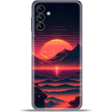 Cupcase Samsung Galaxy A04S Kılıf Esnek Silikon Kamera Koruma 4K Desenli Özel Tasarım - Lake Sunset