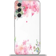 Cupcase Samsung Galaxy A24 Kılıf Esnek Silikon Kamera Koruma 4K Desenli Özel Tasarım - Suluboya Çiçek