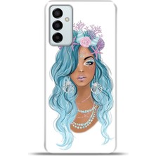 Cupcase Samsung GALAXYM23 Kılıf Esnek Silikon Kamera Koruma 4K Desenli Özel Tasarım - Blue Hair