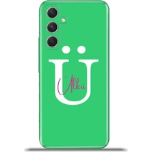 Cupcase Samsung Galaxy A54 5g Kılıf Silikon Esnek Kamera Koruma Kişiye Özel Isim Harf Zao Yeşil - Ü