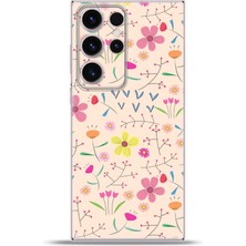 Cupcase Samsung Galaxy S23 Ultra Kılıf Esnek Silikon Kamera Koruma 4K Desenli Özel Tasarım - Yaz Bahceci