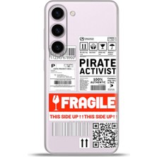 Cupcase Samsung Galaxy S23 Plus Kılıf Esnek Silikon Kamera Koruma 4K Desenli Özel Tasarım - Fragile