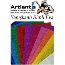 Artlantis Simli Yapışkanlı Eva A4 20X30 cm 10 Renk 1 Paket Simli Yapışkanlı Eva Süngeri 10'lu Okul Kreş Anasınıfı Elişi Etkinlikleri