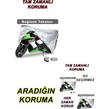 Motoen Çelik Motor Tiger 150 Branda Arka Çanta Uyumlu Motosiklet Brandası  Siyah-  Gri