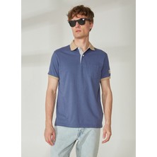 Murphy&nye Düz Indigo Erkek Polo T-Shirt Inboard Polo T-Shırt