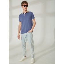 Murphy&nye Düz Indigo Erkek Polo T-Shirt Inboard Polo T-Shırt