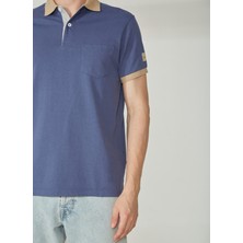 Murphy&nye Düz Indigo Erkek Polo T-Shirt Inboard Polo T-Shırt