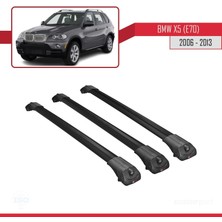 Bmw X5 (E70) 2006-2013 Arası ile Uyumlu Ace-1 Ara Atkı Tavan Barı Siyah 3 Adet Bar