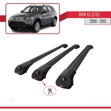 Bmw X5 (E70) 2006-2013 Arası ile Uyumlu Ace-1 Ara Atkı Tavan Barı Siyah 3 Adet Bar