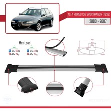 Alfa Romeo 156 Sportwagon (T932) 2000-2007 Arası ile Uyumlu Fly Model Ara Atkı Tavan Barı Gri