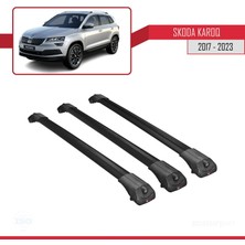 Skoda Karoq 2017 ve Sonrası ile Uyumlu Ace-1 Ara Atkı Tavan Barı Siyah 3 Adet Bar