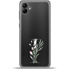 Cupcase Samsung Galaxy A04 Kılıf Esnek Silikon Kamera Koruma Kişiye Özel Harfler Flora - I Harfi