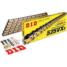 DID 525-118VX3 2020-2021 Honda Cbr 1000 Rr-R Fireblade Sp Uyumlu Zincir Vx3 Xring Gold (Sarı)