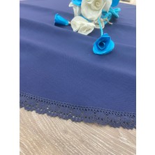 Stay Home Fistolu Keten Dertsiz Yuvarlak Masa Örtüsü 160 cm