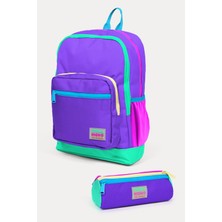 Coral High Kids Mor Renk Detaylı 2'li Okul Çanta Seti SET0223734