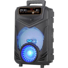 Torima NDR-P44 Mikrofonlu Kumandalı Rgb Ledli Taşınabilir Bluetooth Hoparlör Usb-Tf-Fm Radyo Siyah