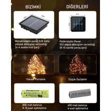 Miletus Güneş Enerjili Bahçe Lambası 20 Metre Peri LED 2li Paket Gunes Enerjili Bahçe Lambaları Sarı Renk