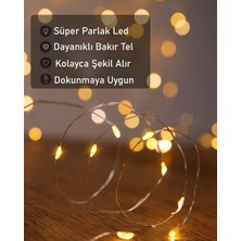 Miletus Güneş Enerjili Bahçe Lambası 20 Metre Peri LED Paket Gunes Enerjili Bahçe Lambaları Sarı Renk