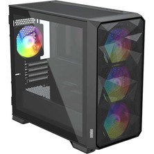 Dragos Diamond 4x Argb Fan USB 3.0 600W 80+ Plus Mesh Tempered Glass Matx Oyuncu Bilgisayarı Kasası