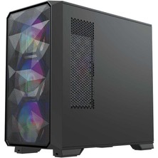 Dragos Diamond 4x Argb Fan USB 3.0 600W 80+ Plus Mesh Tempered Glass Matx Oyuncu Bilgisayarı Kasası