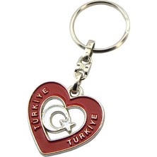 Anahtarlık Sepeti Ay Yıldız Kalpli Metal Anahtarlık