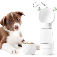 Swico Remado Gıda Konteynerli Taşınabilir Köpek Su Şişesi - Beyaz  (Yurt Dışından)