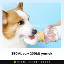 Swico Remado Gıda Konteynerli Taşınabilir Köpek Su Şişesi - Sarı  (Yurt Dışından)