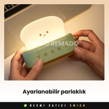 Swico Remado USB Sevimli Tost Ekmeği Şeklinde LED Gece Lambası - Pembe (Yurt Dışından)