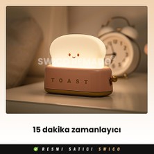 Swico Remado USB Sevimli Tost Ekmeği Şeklinde LED Gece Lambası - Pembe (Yurt Dışından)