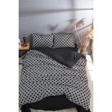 Bonjardin Home Siyah Geometrik Desenli Çift Kişilik Nevresim Takımı