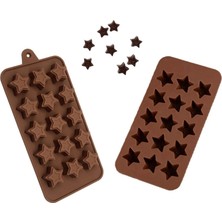Paras Ticaret 15 Göz Iç Içe Yıldız Şekilli Silikon Şeker Kurabiye Jöle Buz Vb. Çikolata Kalıbı Küçük Kalıp (20,1 Cm X 10,7 Cm) 1 Adet