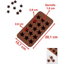 Paras Ticaret 15 Göz Iç Içe Yıldız Şekilli Silikon Şeker Kurabiye Jöle Buz Vb. Çikolata Kalıbı Küçük Kalıp (20,1 Cm X 10,7 Cm) 1 Adet