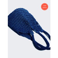 Toms Shop Kadın El Yapımı Kağıt Ip Örgü Günlük Omuz Çantası - Delikli Torba Çanta Yazlık