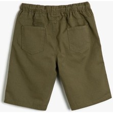 Koton Şort Slim Fit Beli Bağlamalı Lastikli Cepli Pamuklu