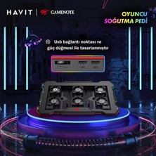 Havit Gamenote F2071 Cooling Pad Rgb Gaming Laptop Soğutucu - Ayarlanabilir 6 Fan 2500RPM
