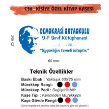 Kaşem Atatürk Temalı Kişiye Özel Kitap Mühürü Kitap Kaşesi C56