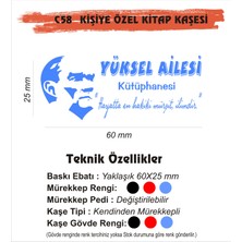 Kaşem Atatürk Temalı Kişiye Özel Kitap Mühürü Kitap Kaşesi C58