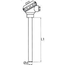 Thermokotec Kafalı Tip K (Nicr-Ni) Termokupl 22X800MM