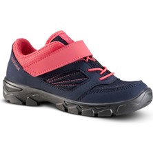 Decathlon Quechua Çocuk Cırt Cırtlı Doğa Yürüyüşü Ayakkabısı - Mavi / Pembe - 24 / 34 - Mh100