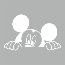 Reysa Tasarım Mickey Mouse Araba Sticker  Beyaz 20X13 cm