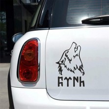 Reysa Tasarım Bozkurt ve Türk Sticker Siyah 20X13 cm