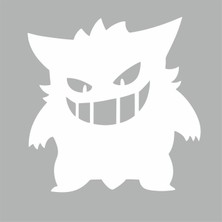 Reysa Tasarım Pokemon Gengar Araba Stickeri Beyaz 20X20 cm