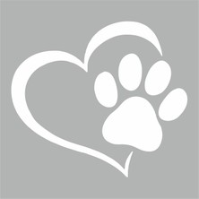 Reysa Tasarım Kalpli Pati Sticker  Beyaz 25X25 cm